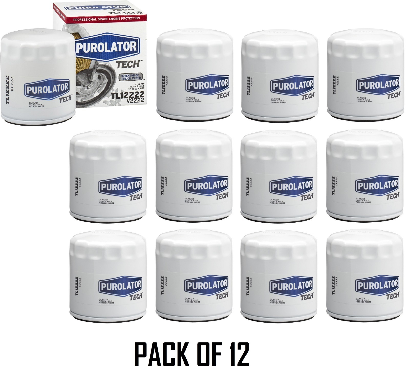 12 pc Purolator TECH TL12222 Engine Oil Filters for XG10060 X2222 WPH500 st 12 pc Purolator TECH TL12222 Engine Oil Filters for XG10060 X2222 WPH500 st