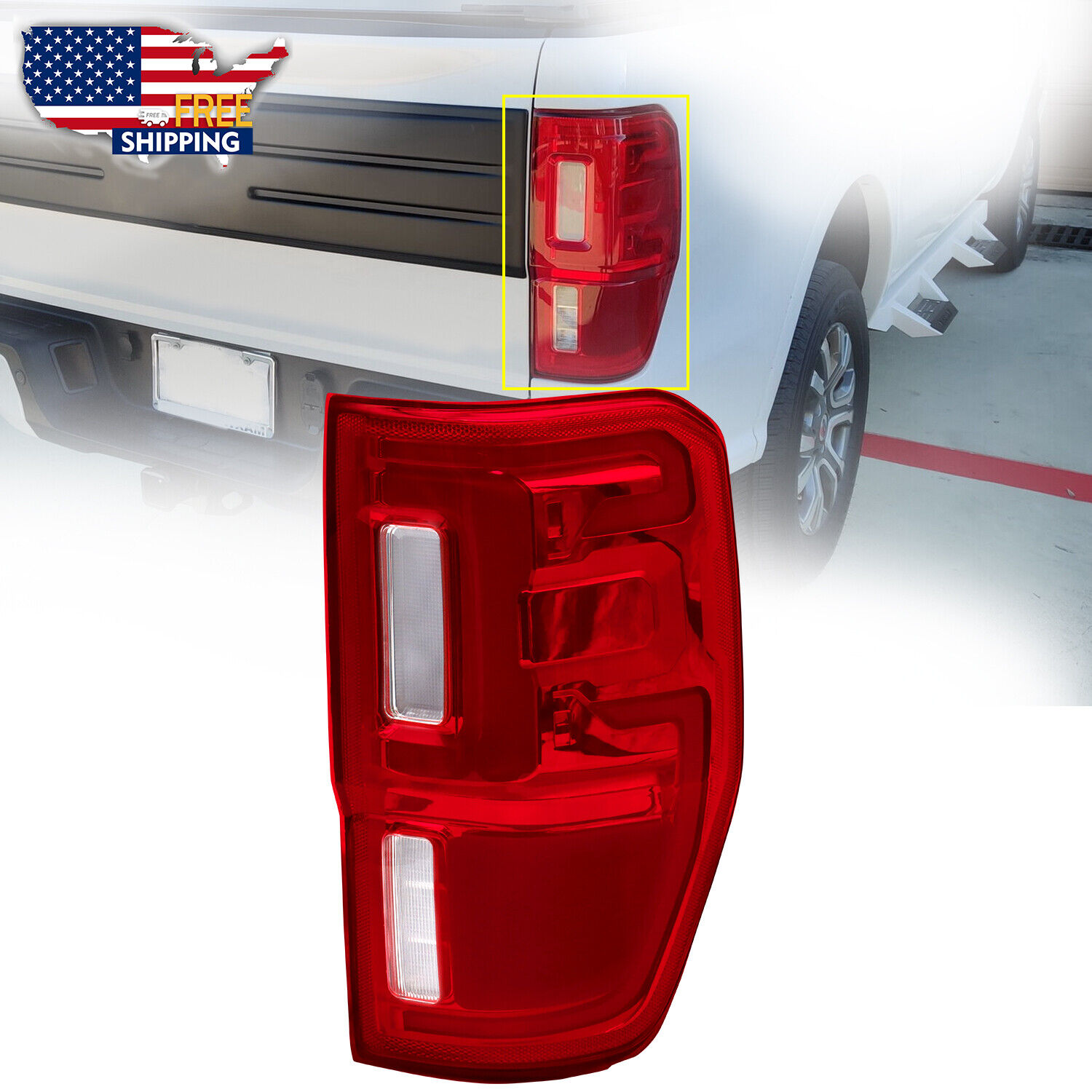 For 2019-2023 Ford Ranger LED RH Right Rear Tail Light Brake Lamp w/Blind Spot