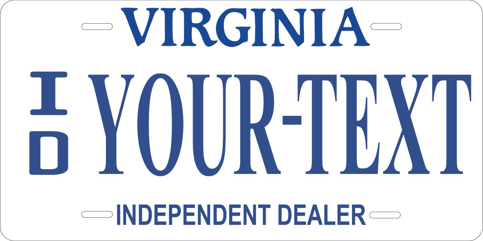Custom Novelty Virginia Dealer Plate- Personalized Auto size