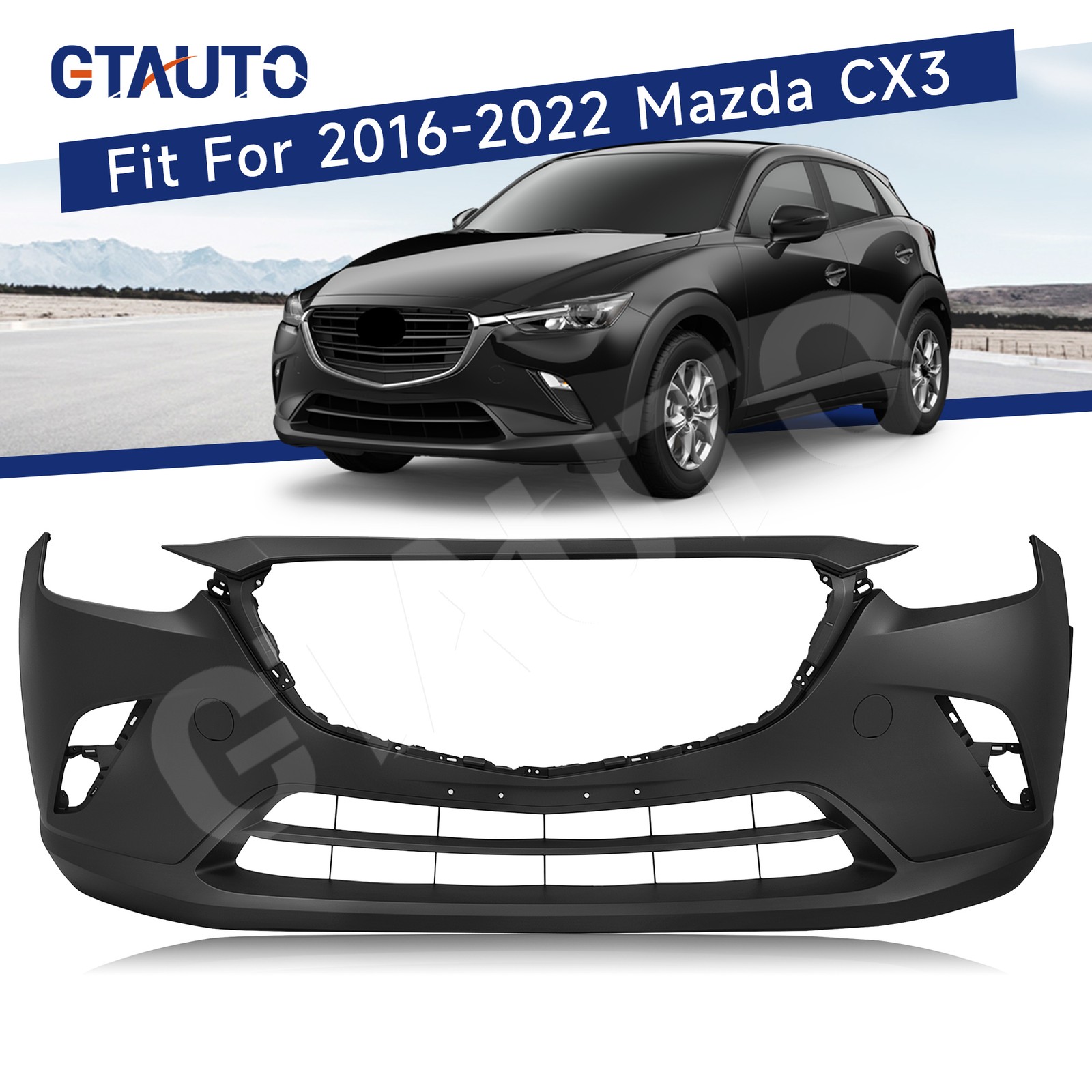 Front Bumper Cover Fascia Fit For Mazda CX3 2016 2017 2018 2019 2020 2021 2022
