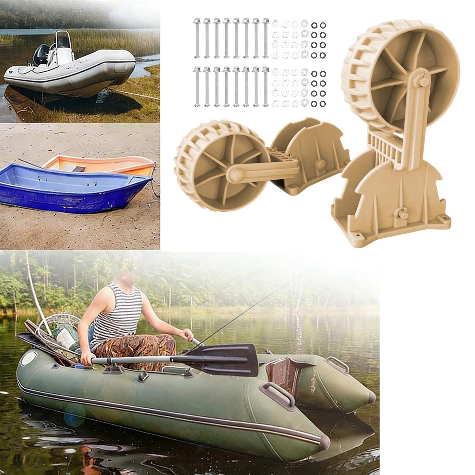 1 Pair Inflatable Boat Launching Wheels Adjustable Practical Easy to Install