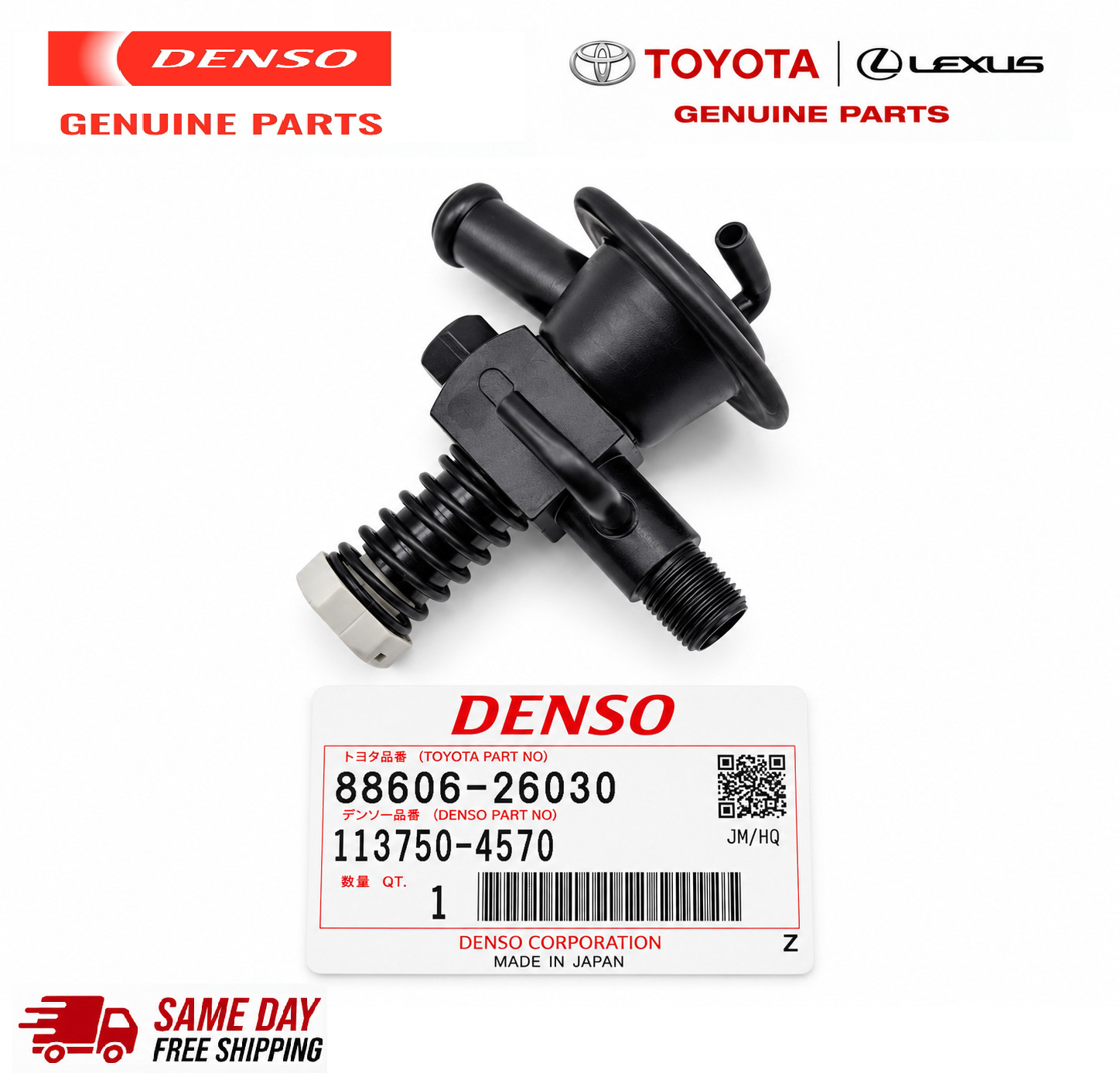 Genuine Toyota Denso A/C Idle Up Diaphragm Actuator 88606-26030 113750-4570 Genuine Toyota Denso A/C Idle Up Diaphragm Actuator 88606-26030 113750-4570