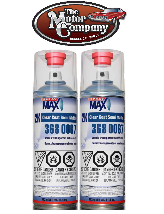 11.4oz Spraymax 2k Satin Clear Coat Aerosol 3680067 - Car Paint Repair Pack of 2