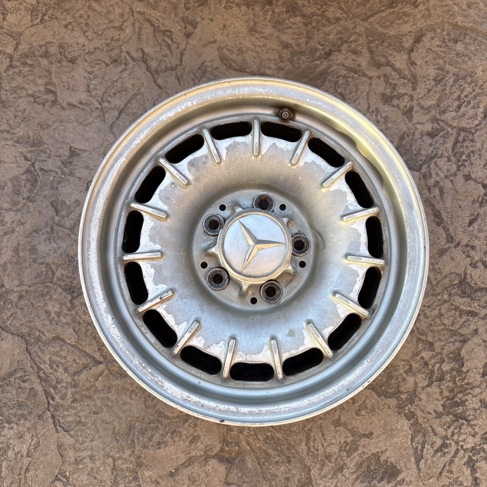 1972-1985 Mercedes Benz Wheel Rim 14 Inch 6Jx14 OEM Bundt Style Fuchs Brand OEM