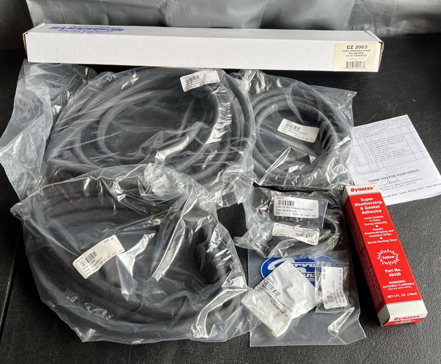 1964-1967 Chevrolet Corvette C2 Convertible Body Weatherstrip Kit 632200 NEW