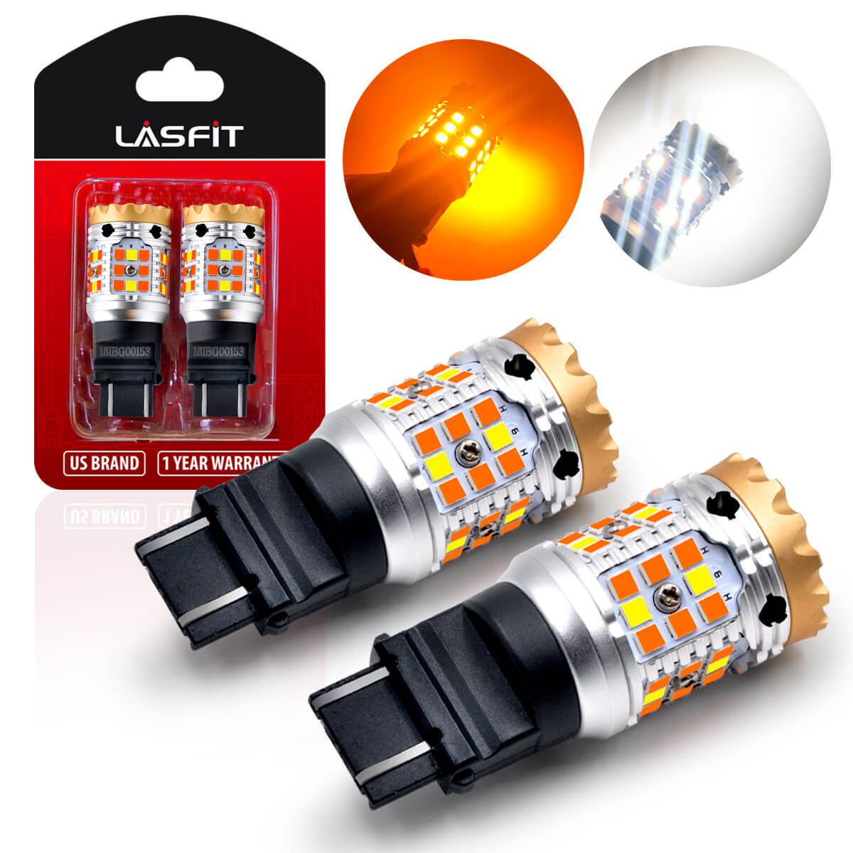 LASFIT 3157 LED Turn Signal Light Bulb Parking Light Canbus for RAM 1500 Classic