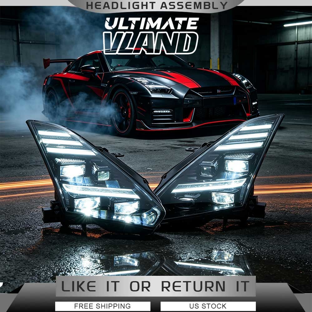 For 2008-2025 Nissan R35 GTR Projector LED Headlights W/Sequential & Animation For 2008-2025 Nissan R35 GTR Projector LED Headlights W/Sequential & Animation