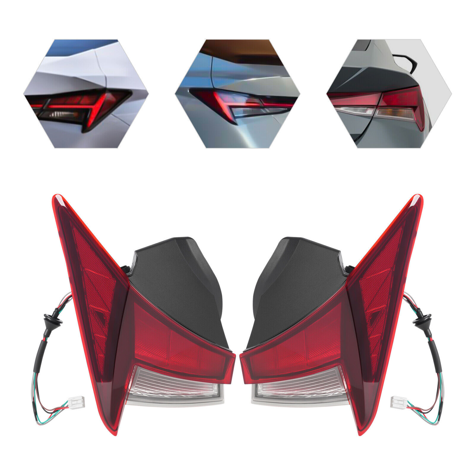 For 2021-2024 Hyundai Elantra Outer Tail Lights Rear Brake Lamps Left+Right Pair