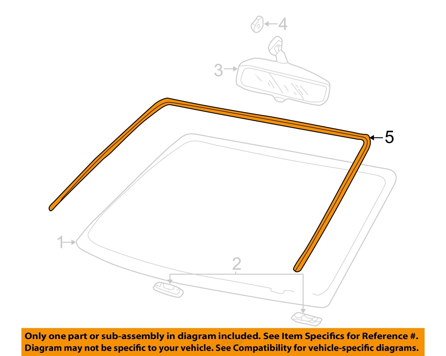 FORD OEM 97-16 Excursion Windshield Reveal Moldings-Reveal Molding YC3Z2503144AA