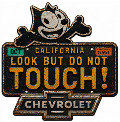 Felix the Cat Chevy Lowrider Sticker - Felix the Cat Chevy Lowrider Sticker -