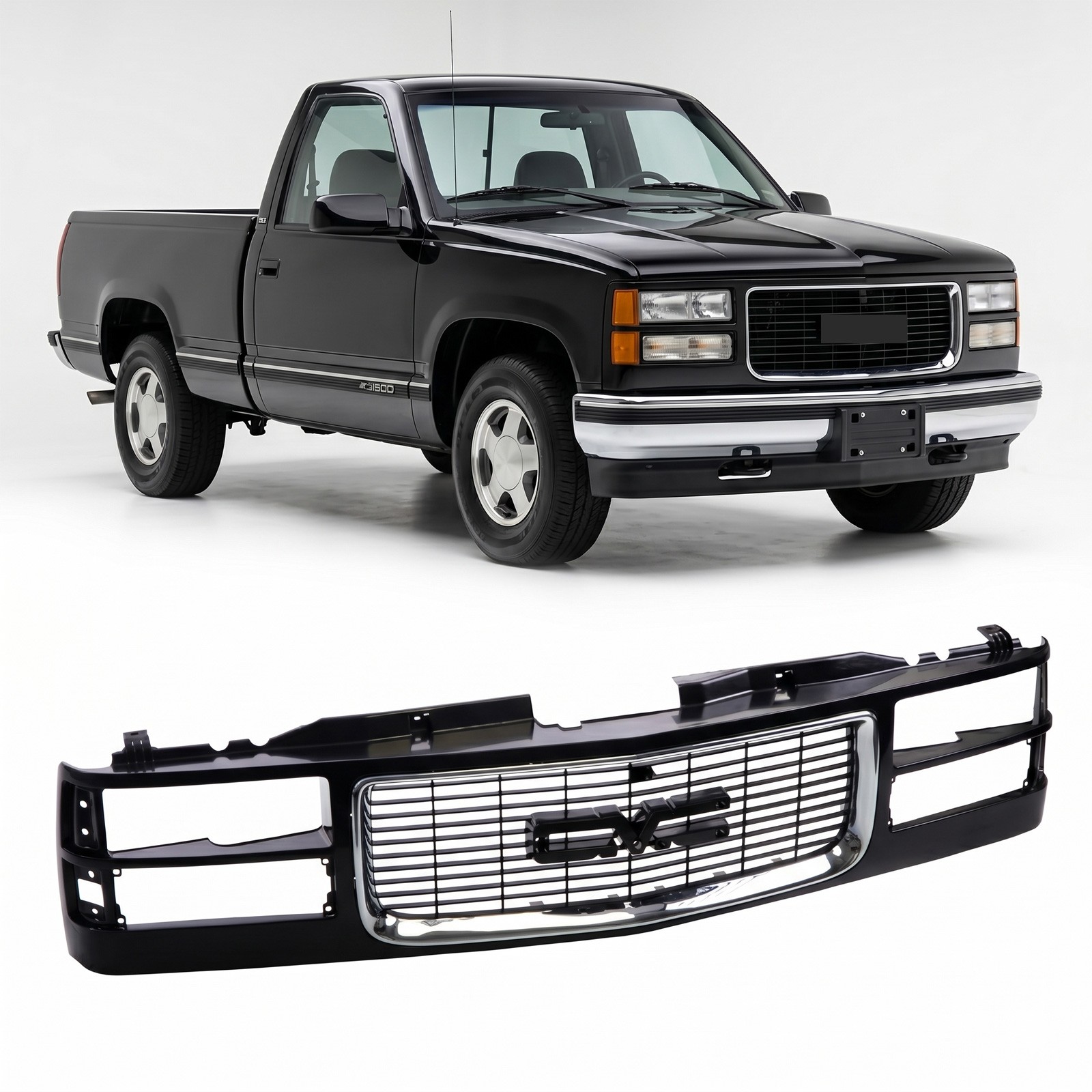 For 1994-1999 GMC C/K 1500 Sierra Yukon Suburban Black Grille GM1200392 12388709 For 1994-1999 GMC C/K 1500 Sierra Yukon Suburban Black Grille GM1200392 12388709