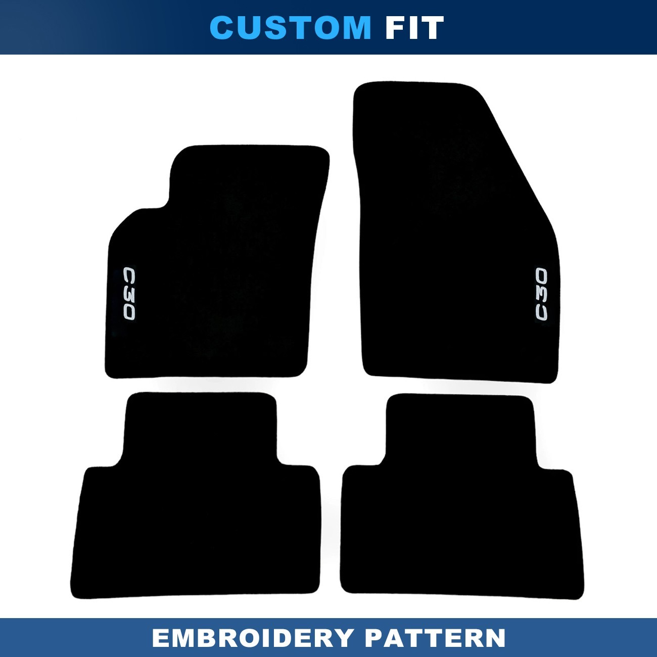 For Volvo C30 2007-2011 Quality Black Velour Carpet Car Floor Mats Liners For Volvo C30 2007-2011 Quality Black Velour Carpet Car Floor Mats Liners