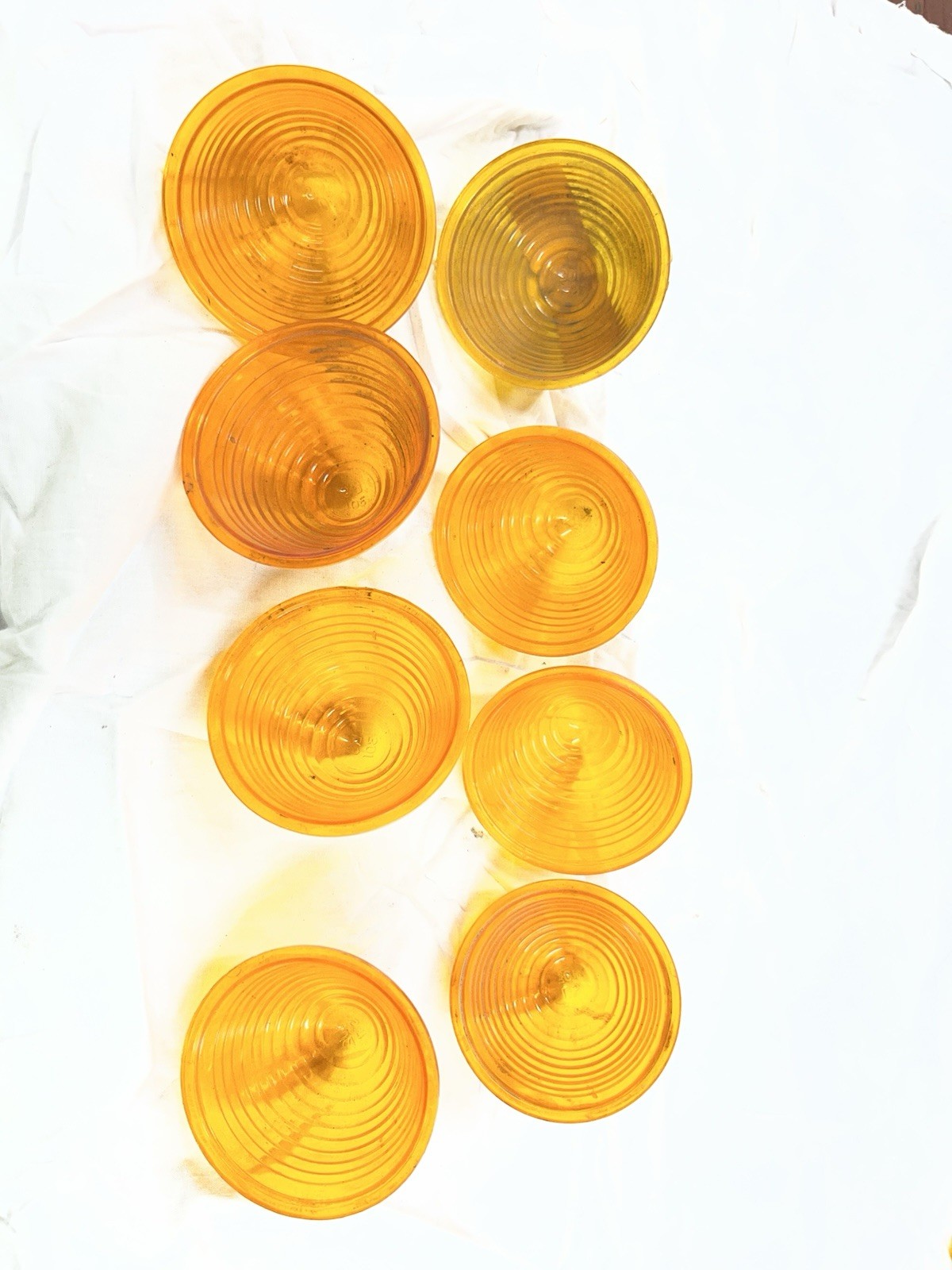 8 Stratolite 57 Vintage Amber Beehive Marker Running Clearance Light Lamp Lens 8 Stratolite 57 Vintage Amber Beehive Marker Running Clearance Light Lamp Lens