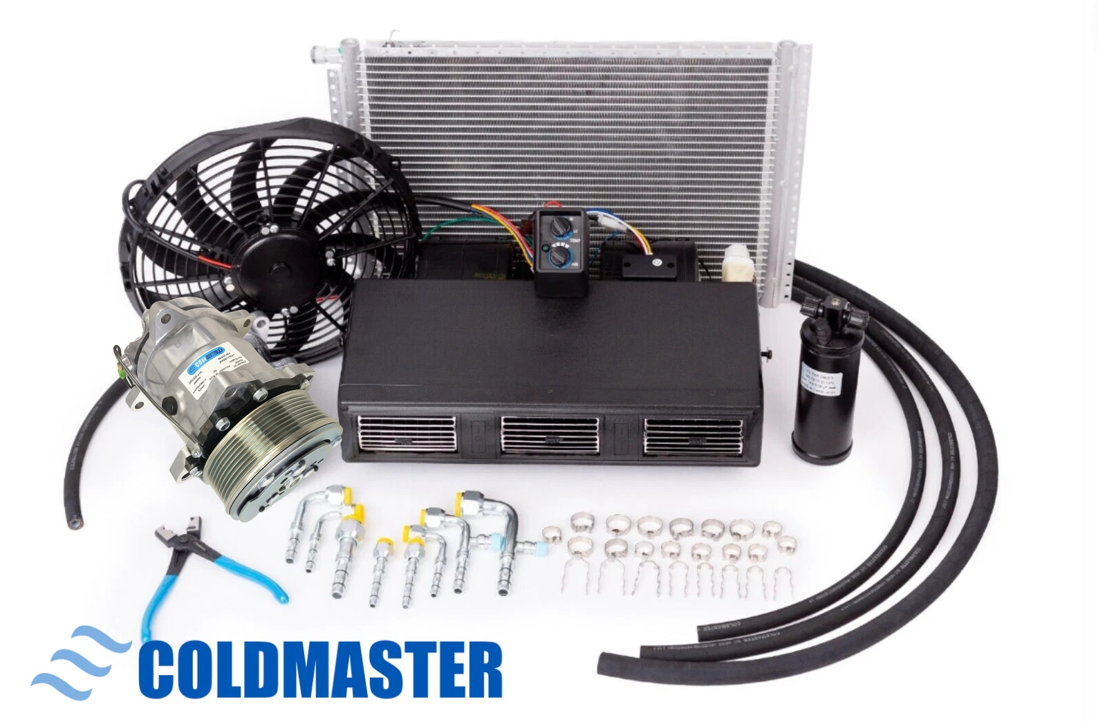 Universal Under Dash A/C Kit 450-100 12V Quick Fit Hoses - PK-8 Serpentine Belt