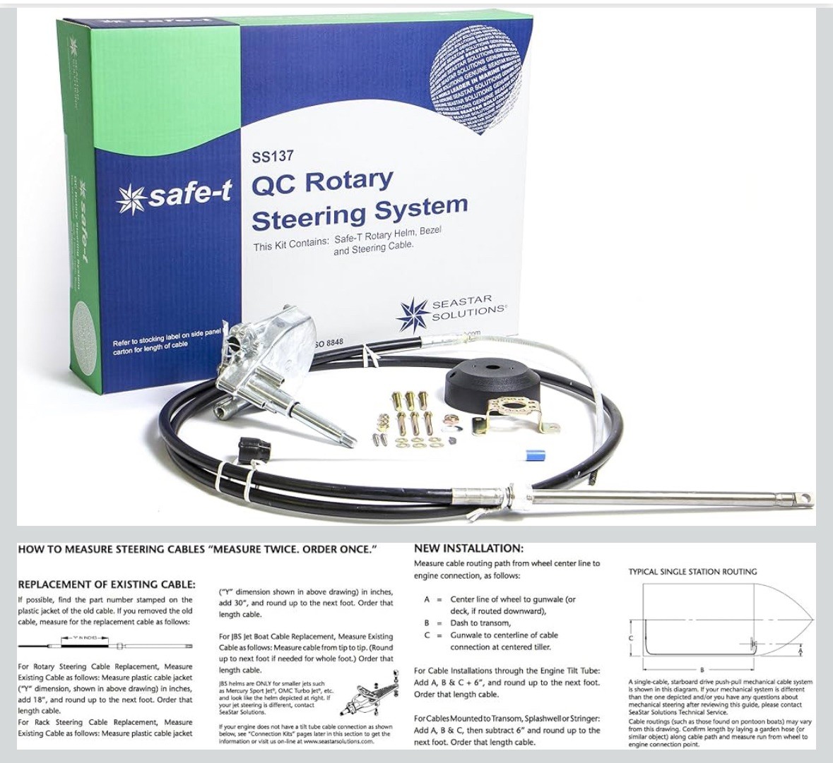 Qc Rotary Steering System by Seastar Solutions Item #SS137 Brand New