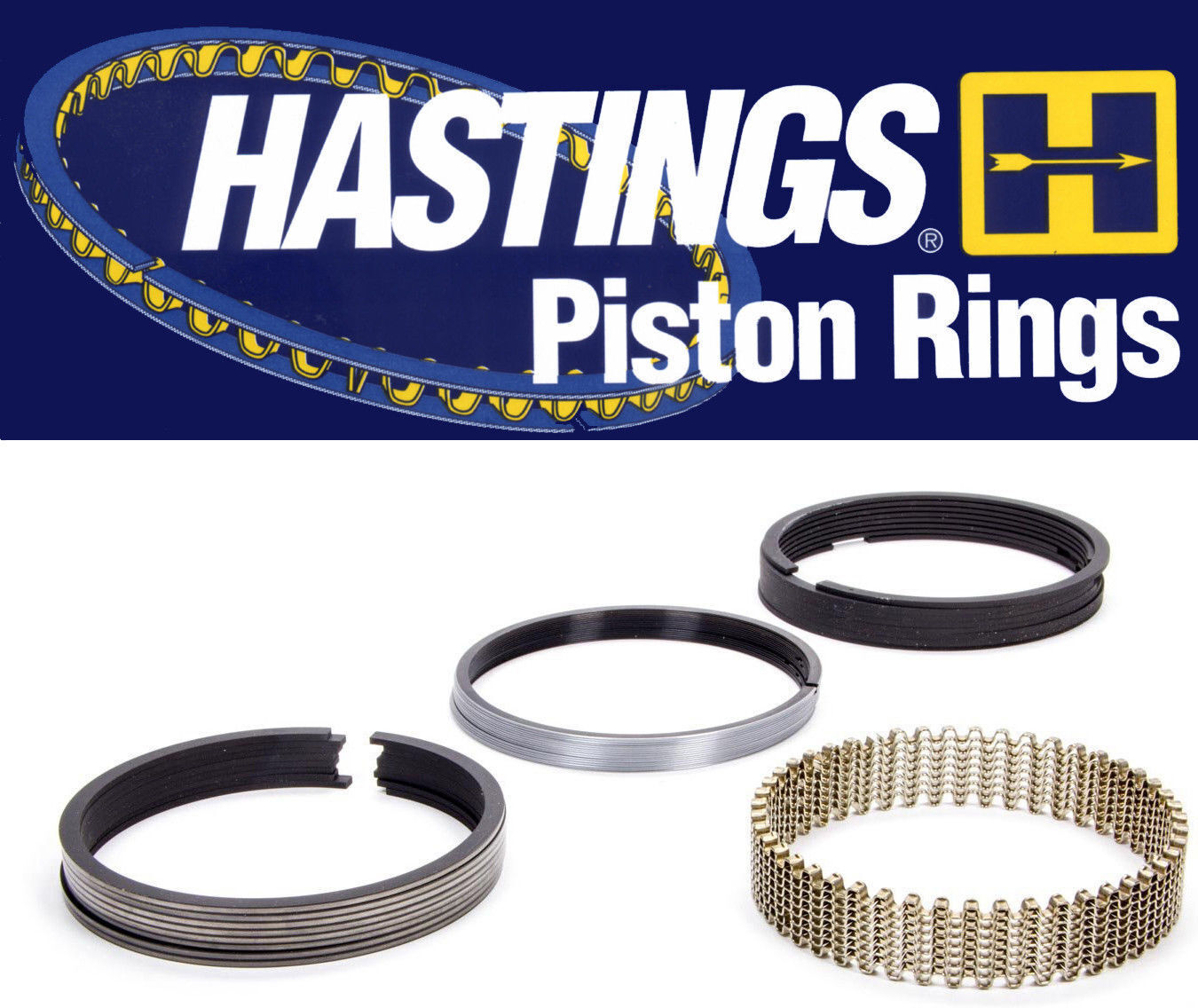Hastings Piston Ring Set 4628 for STD Bore Engines - Not OVERSIZED