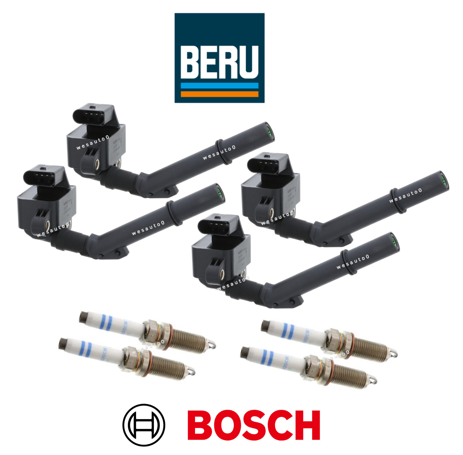 OEM Ignition Coil Spark Plug Iridium (4set) for Mercedes C300 E350 GLC300 GLE350