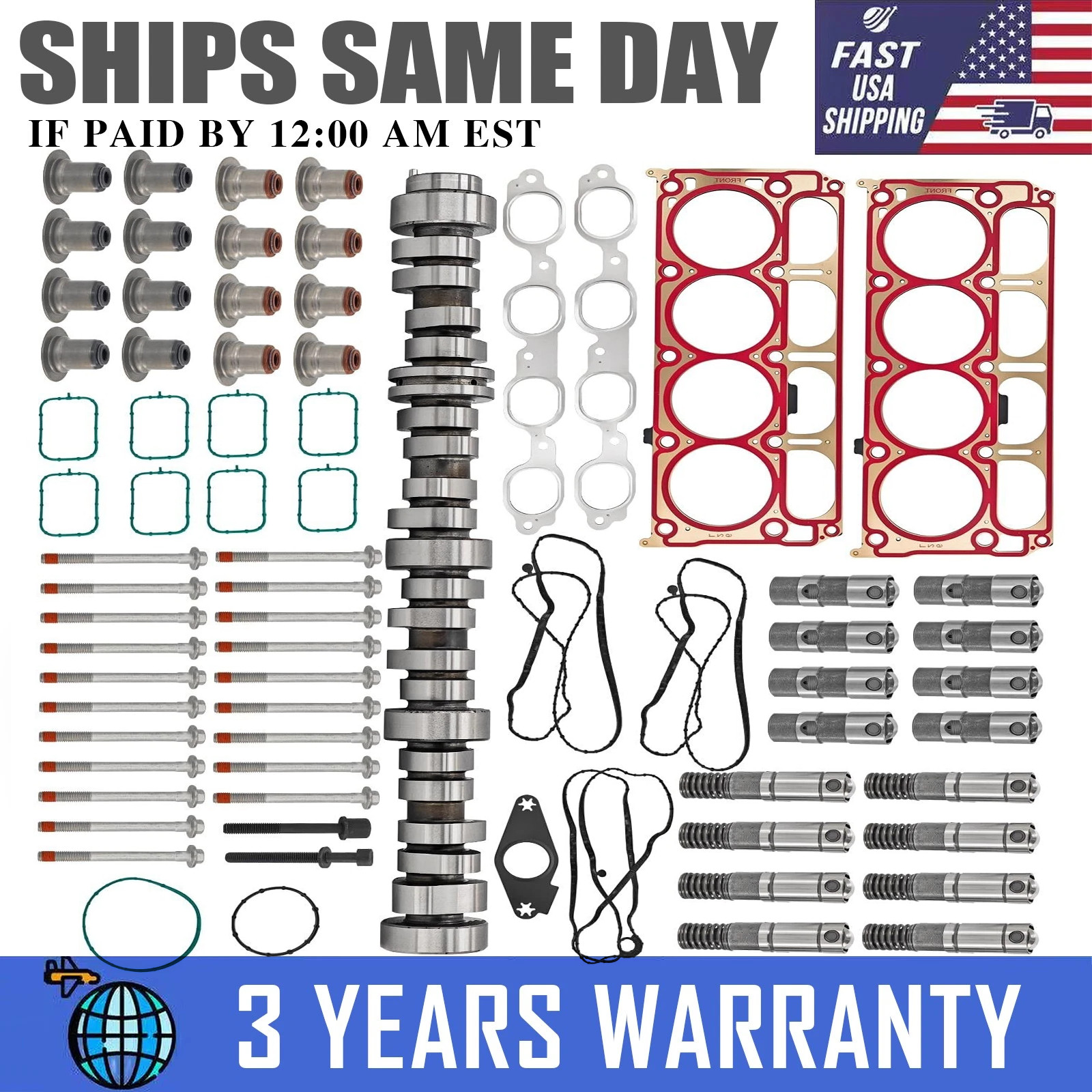 ENGINE REBUILD KIT For GM 12629512 CAMSHAFT 2014-2020 Chevy 6.2L LT Gen5 L86 L87