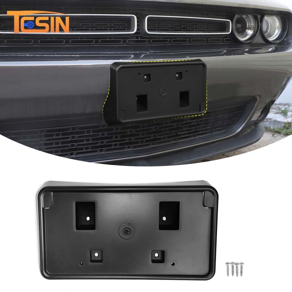 Front License Plate Holder Bracket Base Mount for Dodge Challenger 2010-23 Black Front License Plate Holder Bracket Base Mount for Dodge Challenger 2010-23 Black