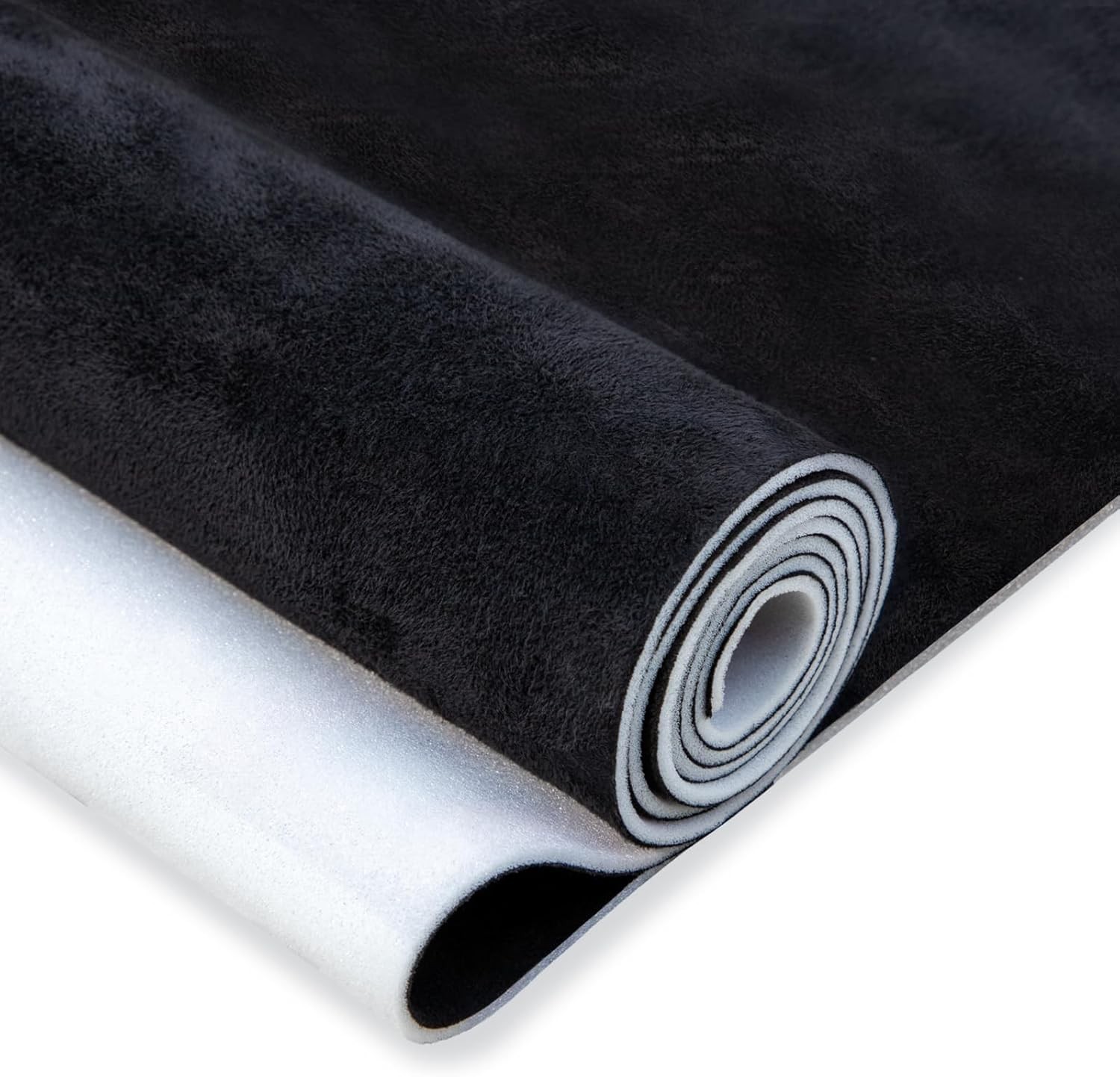 Suede Car Top Fabric 96“ L x 60” W with Foam Backing - Car Black Interior Suede Car Top Fabric 96“ L x 60” W with Foam Backing - Car Black Interior
