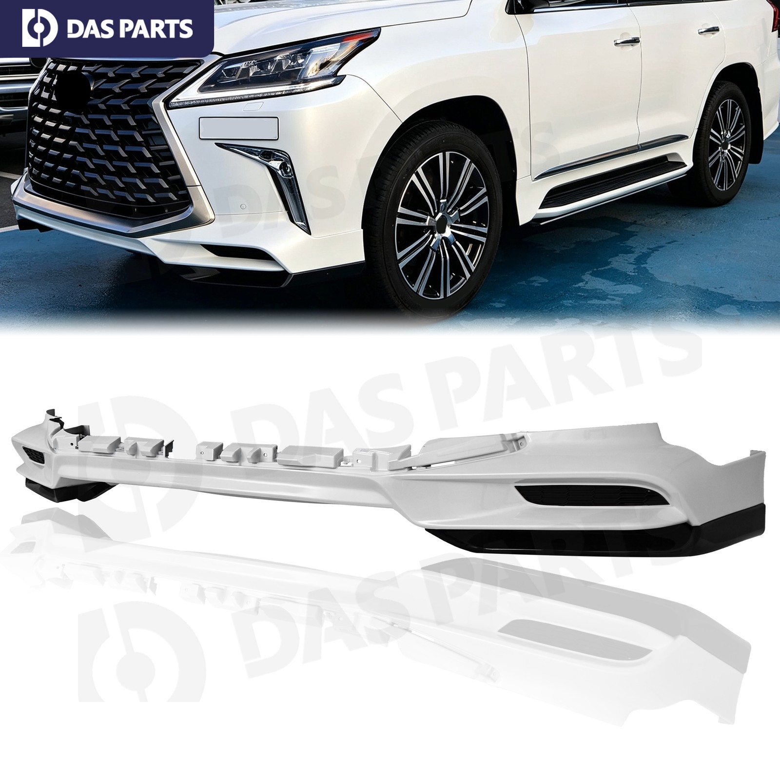 Front Under Lower Bumper Cover Front Lip White Black For 2016-2021 Lexus LX570