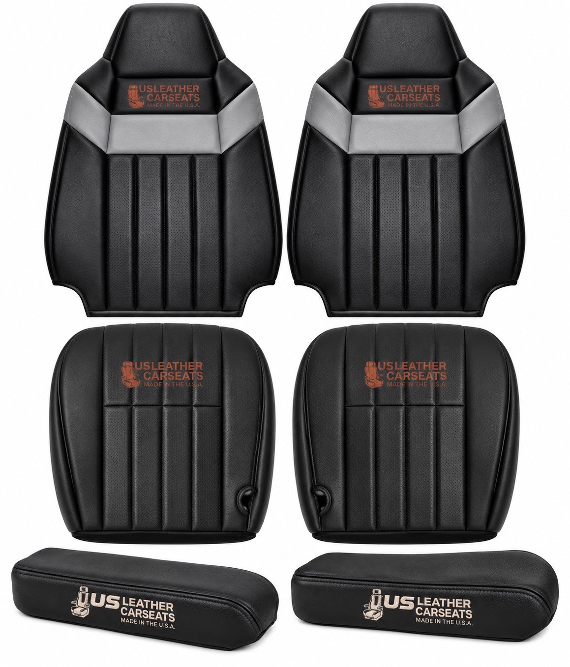 05 06 07 Ford F250 F350 F450 Harley Davidson Full Front Leather Seat Covers BLK