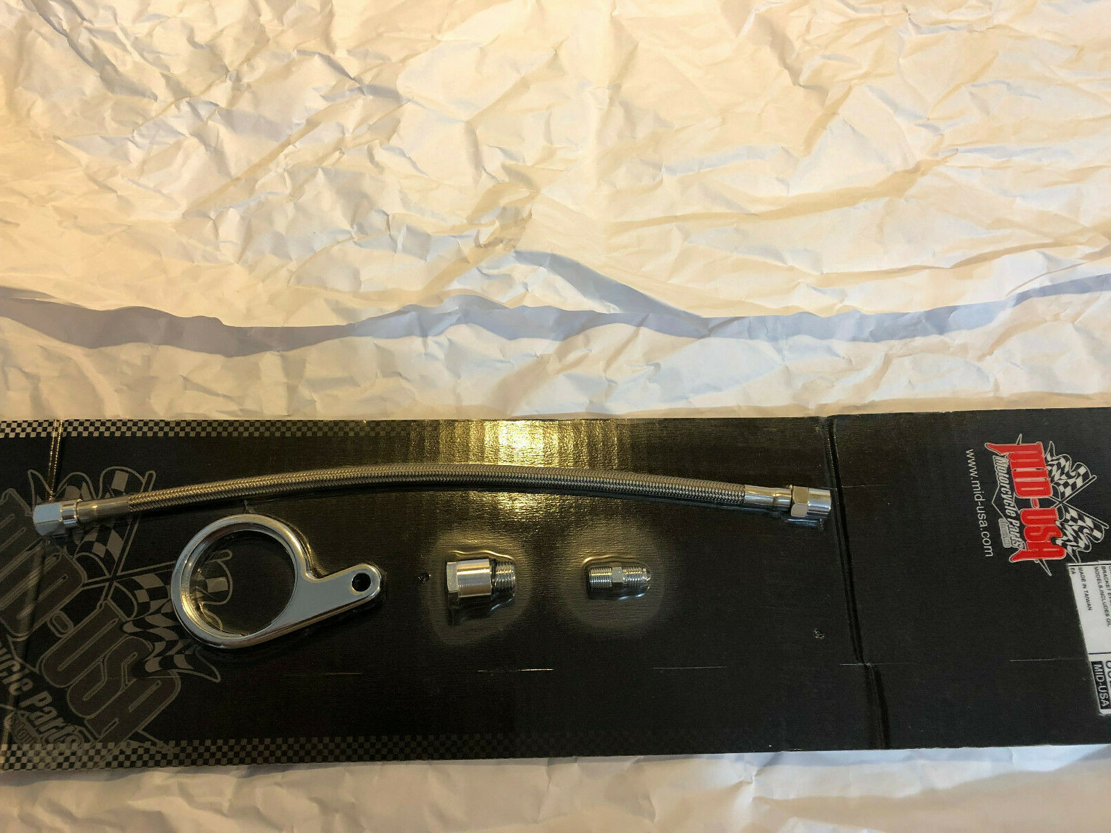 big twin evolution evo chrome oil gauge bracket hose fittings