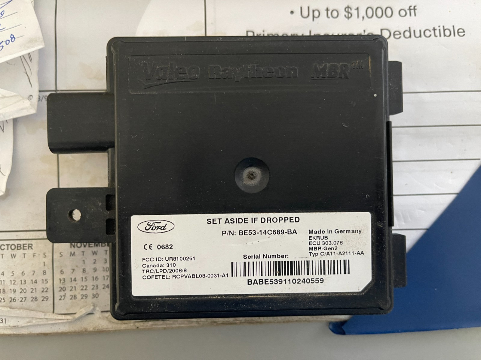 Ford/Lincoln Valeo Raytheon BE53-14C689-BA Ford/Lincoln Blind Spot sensor Ford/Lincoln Valeo Raytheon BE53-14C689-BA Ford/Lincoln Blind Spot sensor