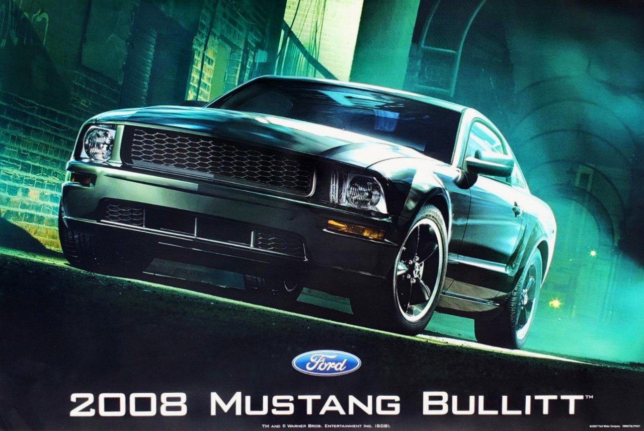 2008 BULLITT Mustang Ford Promo Poster * New Not Reprint * Ships FREE to USA