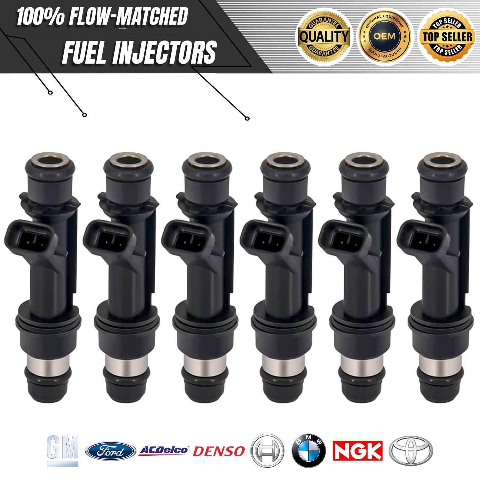 OEM 6x ACDelco Fuel Injectors Fits 2000-05 Buick Century Rendezvous Pontiac 3.4L