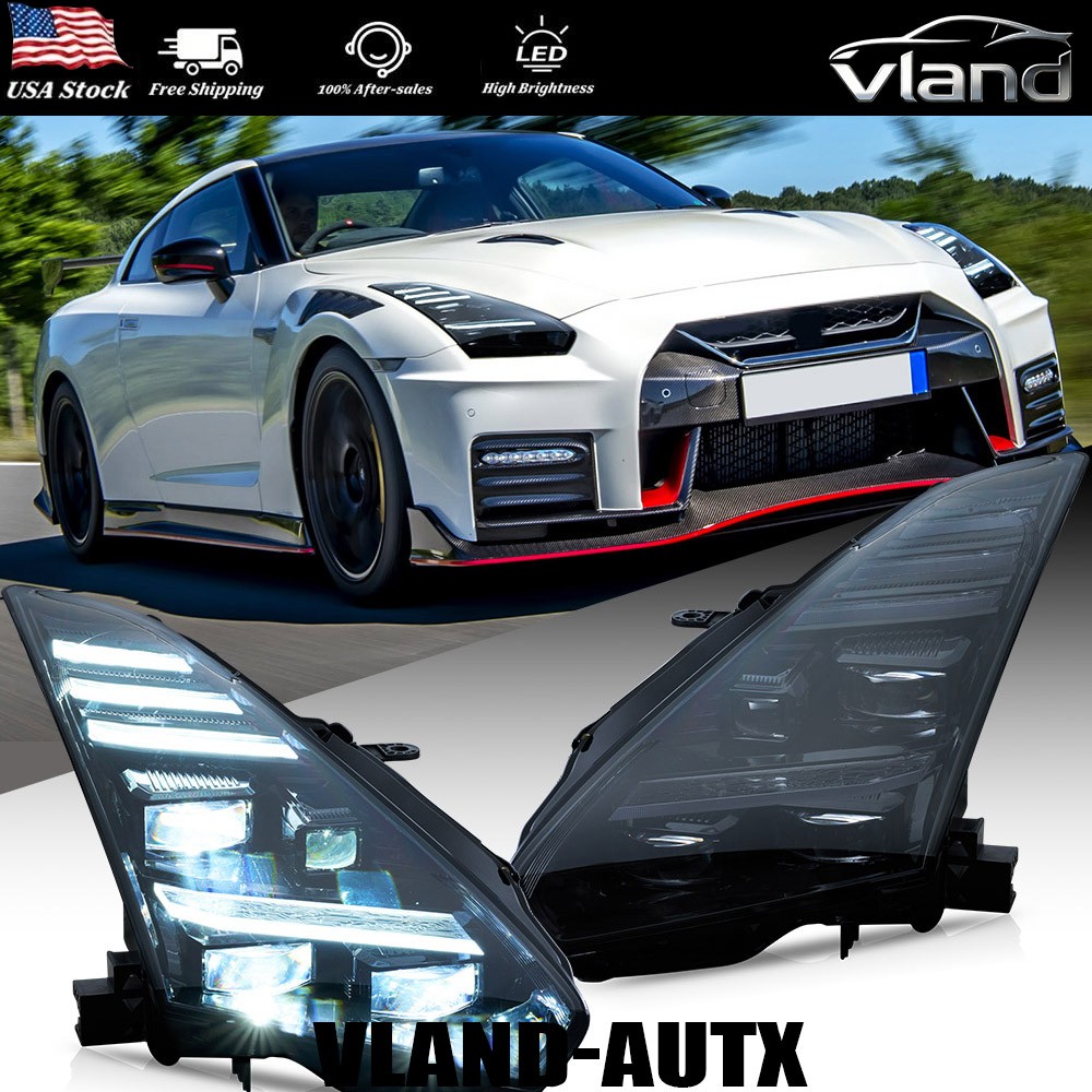 FULL LED Headlights For 2008-25 Nissan GTR R35 W/Sequential Lndicator Front Lamp FULL LED Headlights For 2008-25 Nissan GTR R35 W/Sequential Lndicator Front Lamp