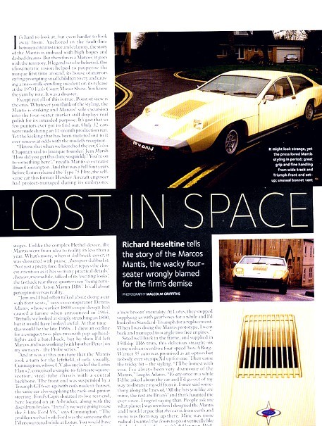 1970 1971 Marcos Mantis Original Car Review Report Print Article J991 1970 1971 Marcos Mantis Original Car Review Report Print Article J991