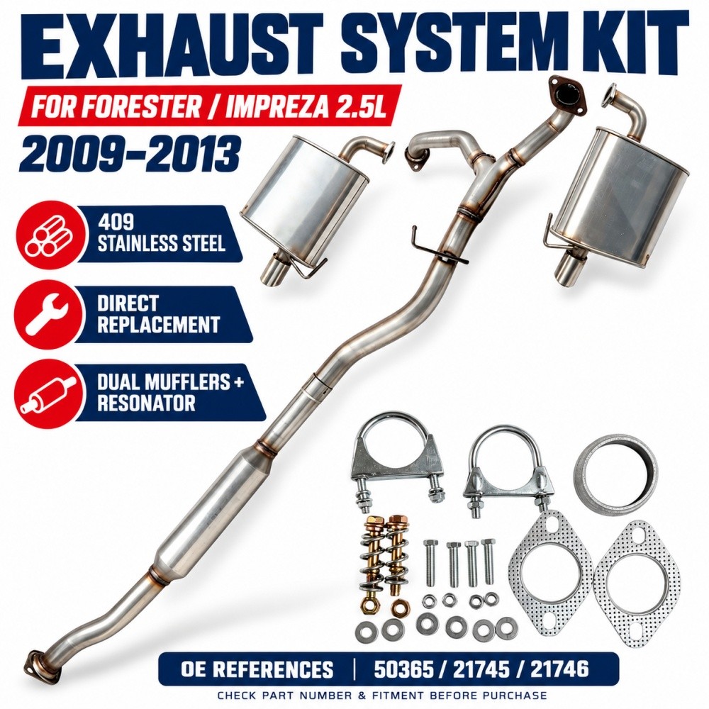 For Subaru Forester 2009-2013 2.5L Impreza Y-Pipe Muffler Exhaust System Stainle