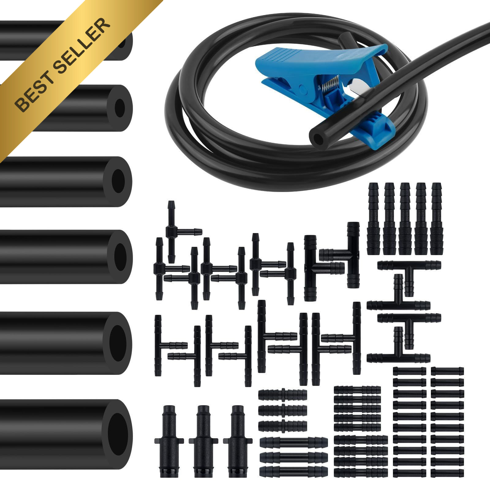 Silicone Vacuum Hose Kit 6Pcs 4.9Ft Assorted Sizes with Connectors and Cutters Silicone Vacuum Hose Kit 6Pcs 4.9Ft Assorted Sizes with Connectors and Cutters