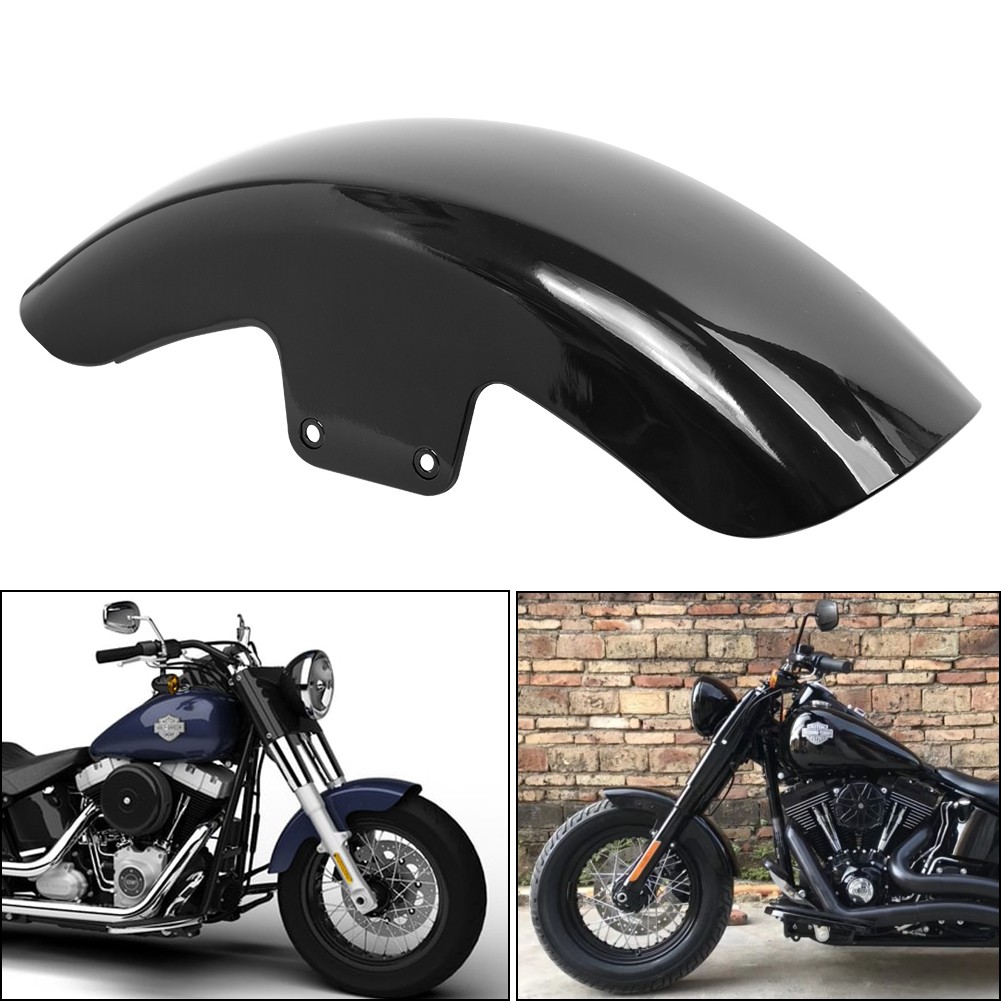 Short Front Fender Steel Mudguard For Harley Softail Slim FLS 12-17 Gloss Black