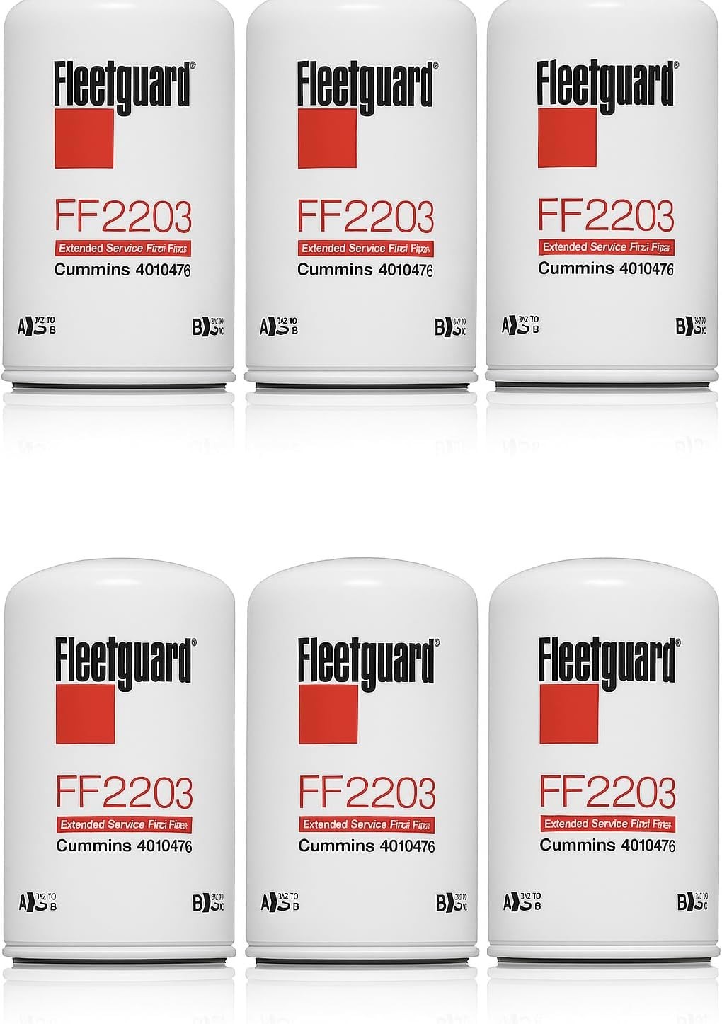 (6 PACK) FF2203 Fuel Filter Fleetguard CUMMINS ISX P552203; 86691; LFF2203; (6 PACK) FF2203 Fuel Filter Fleetguard CUMMINS ISX P552203; 86691; LFF2203;