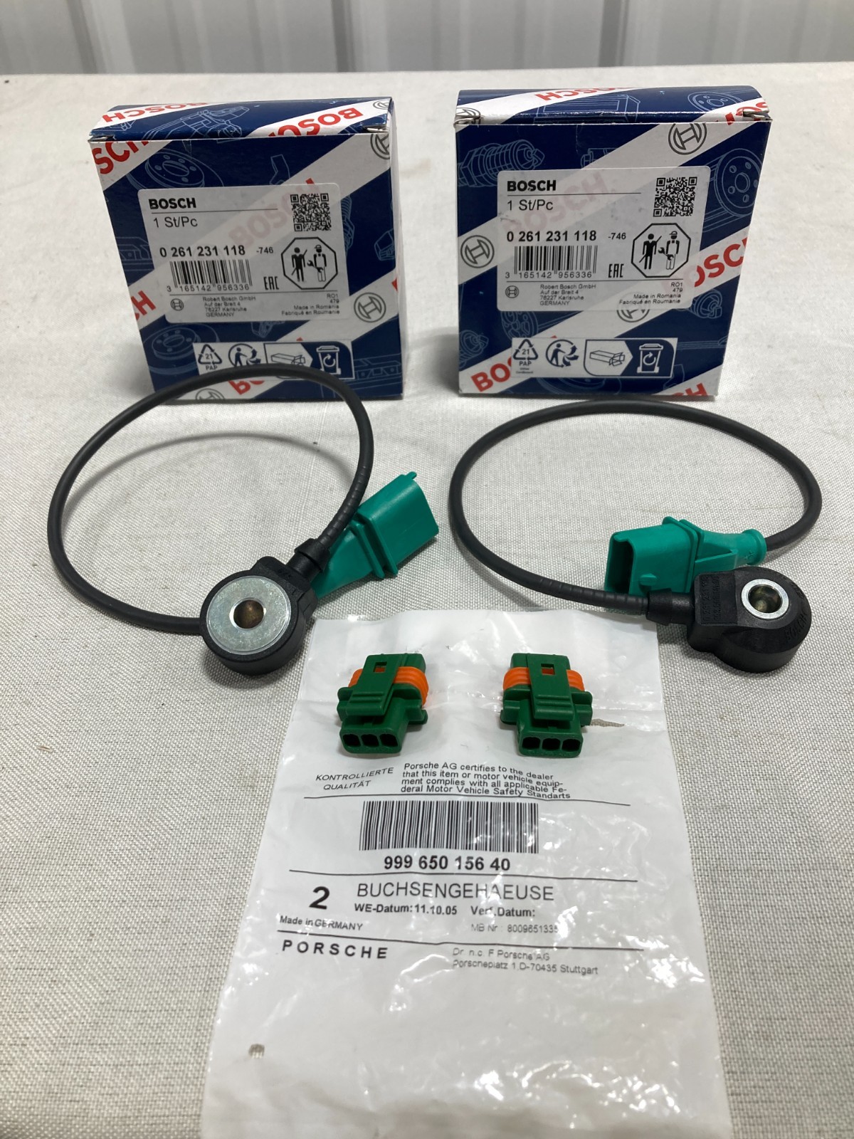 Genuine 1995-98 Porsche 993 Knock Sensors W/ Updated Plug Ends 993.606.141.00 Genuine 1995-98 Porsche 993 Knock Sensors W/ Updated Plug Ends 993.606.141.00