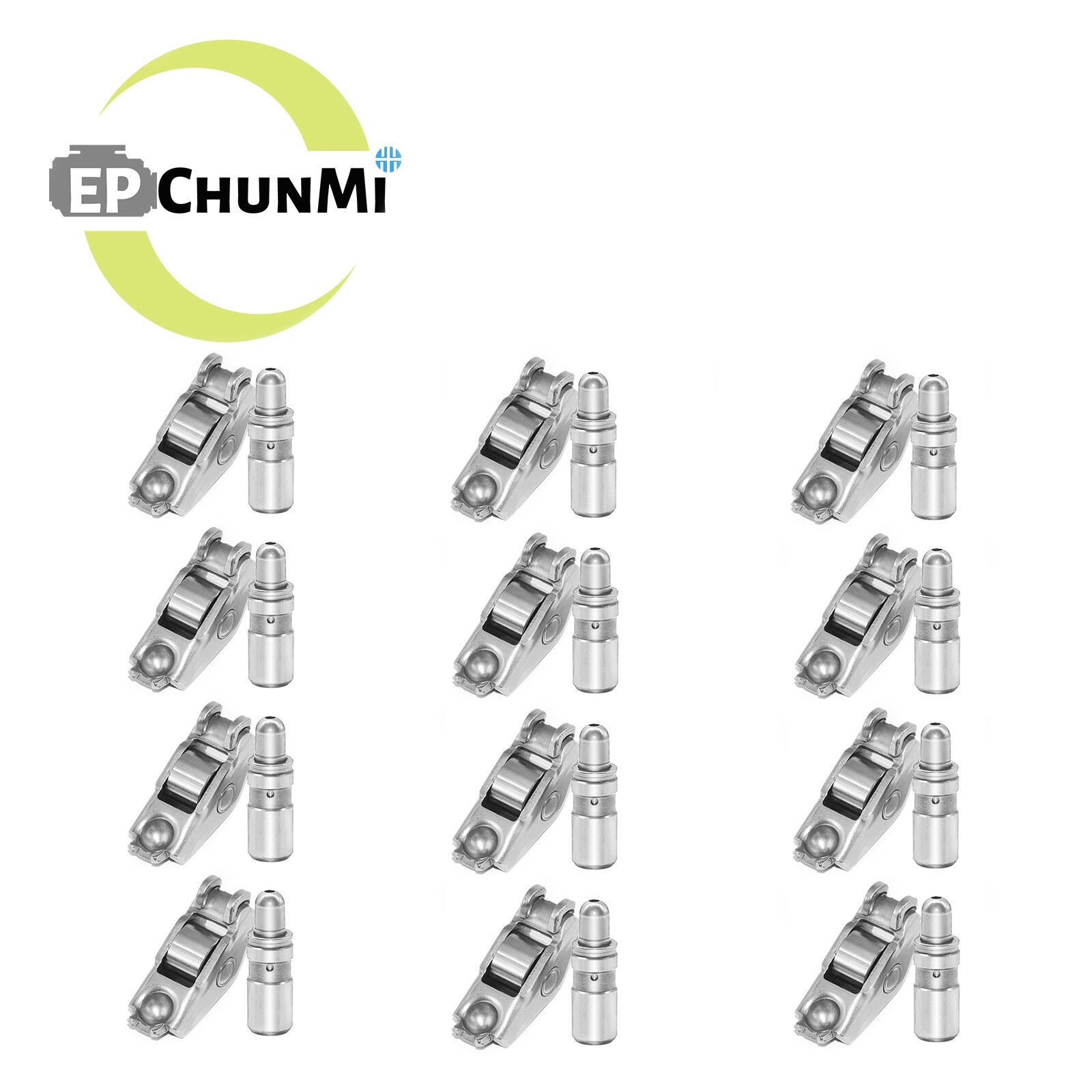 EPChunMi 12PCS Rocker Arms&Hydraulic Valve Lifters For Buick GMC MR-1323&JB-7524