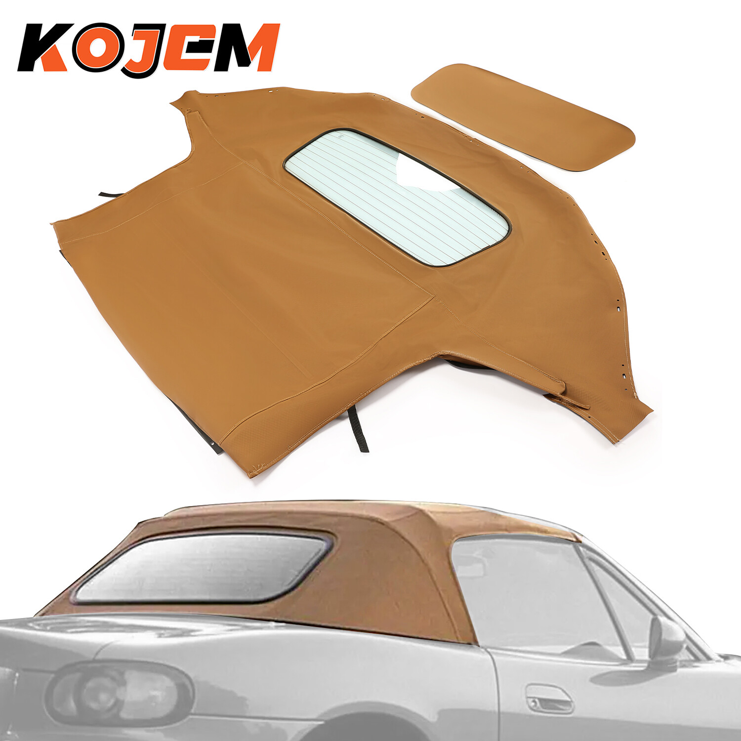 Fit 1990-2005 Mazda Miata Convertible Tan Soft Top & Heated Glass Window Fit 1990-2005 Mazda Miata Convertible Tan Soft Top & Heated Glass Window