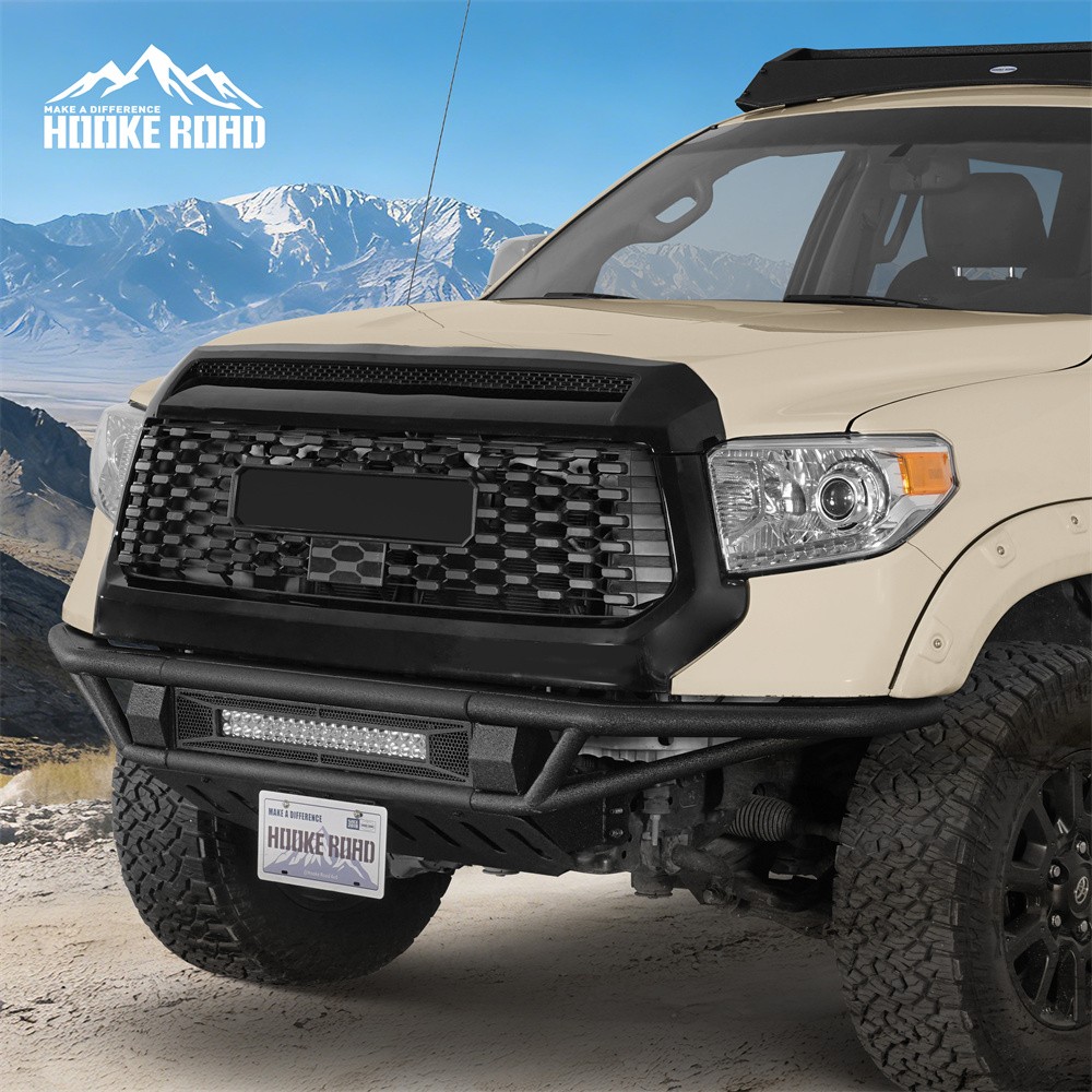 Fit 2014-2021 Toyota Tundra Off-road Tube Front Bumper w/ Skid Plate Light Bar