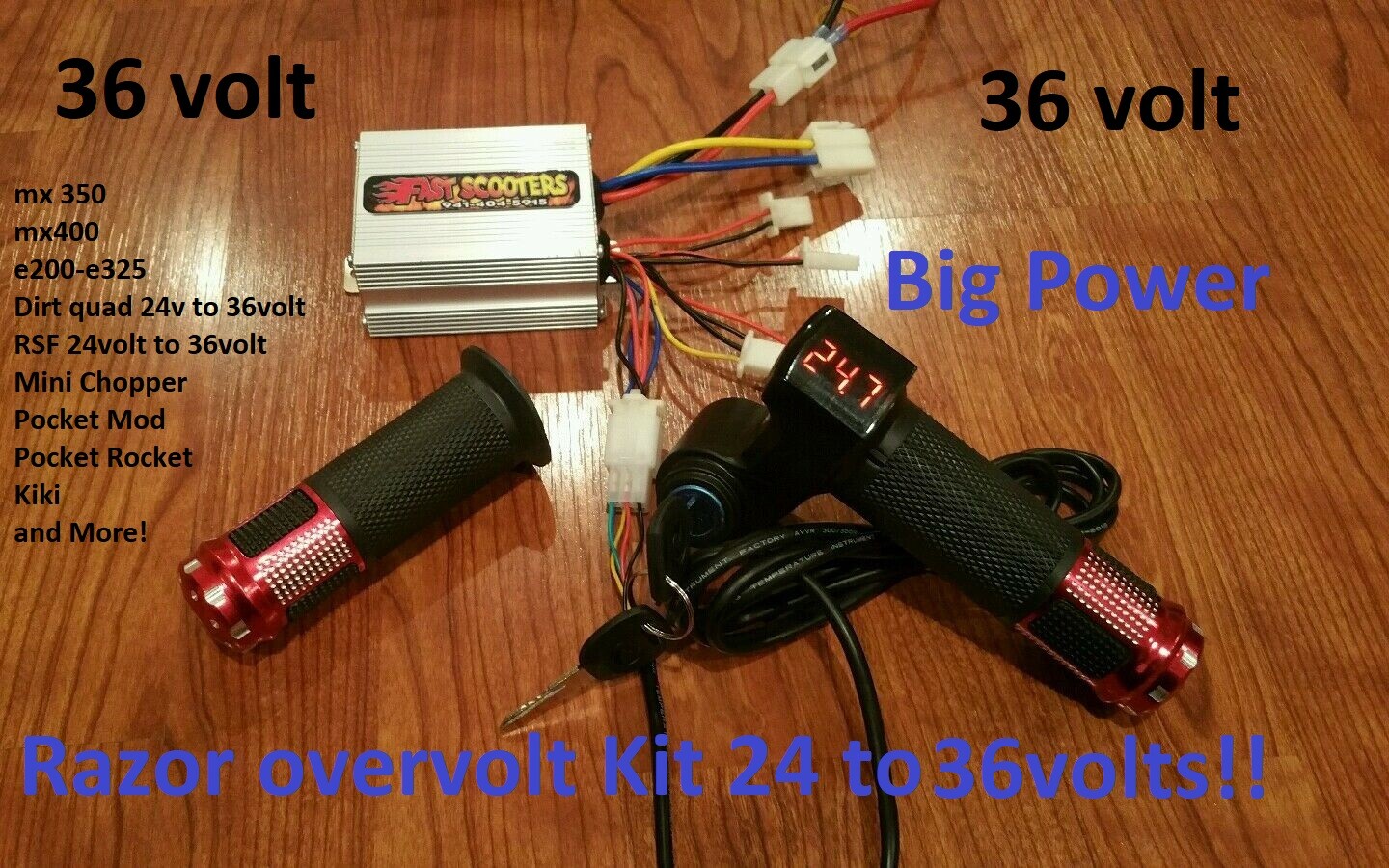 Razor 36v Mx350 Mx 400 SX RSF 36volt Overvolt Kit 24v to 36v Controller Kit E300