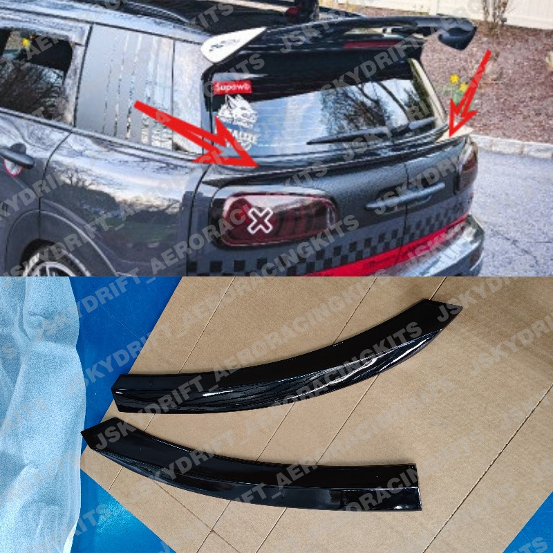 For Mini Clubman Cooper s F54 Rear Middle Spoiler Stick Wing Glossy Black FRP