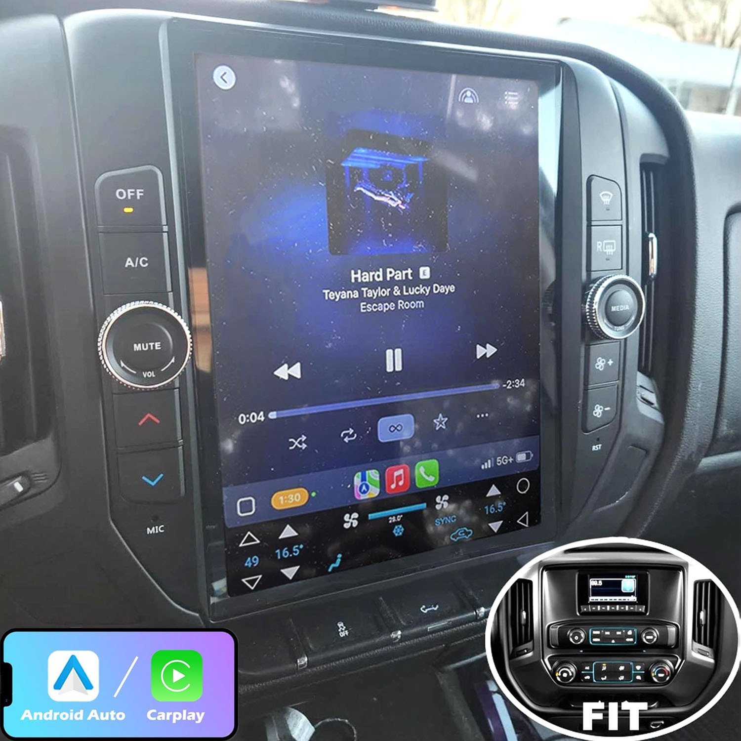 12.1'' Carplay Stereo Radio For 2014-2018 Chevy Silverado GMC Sierra Android 64G