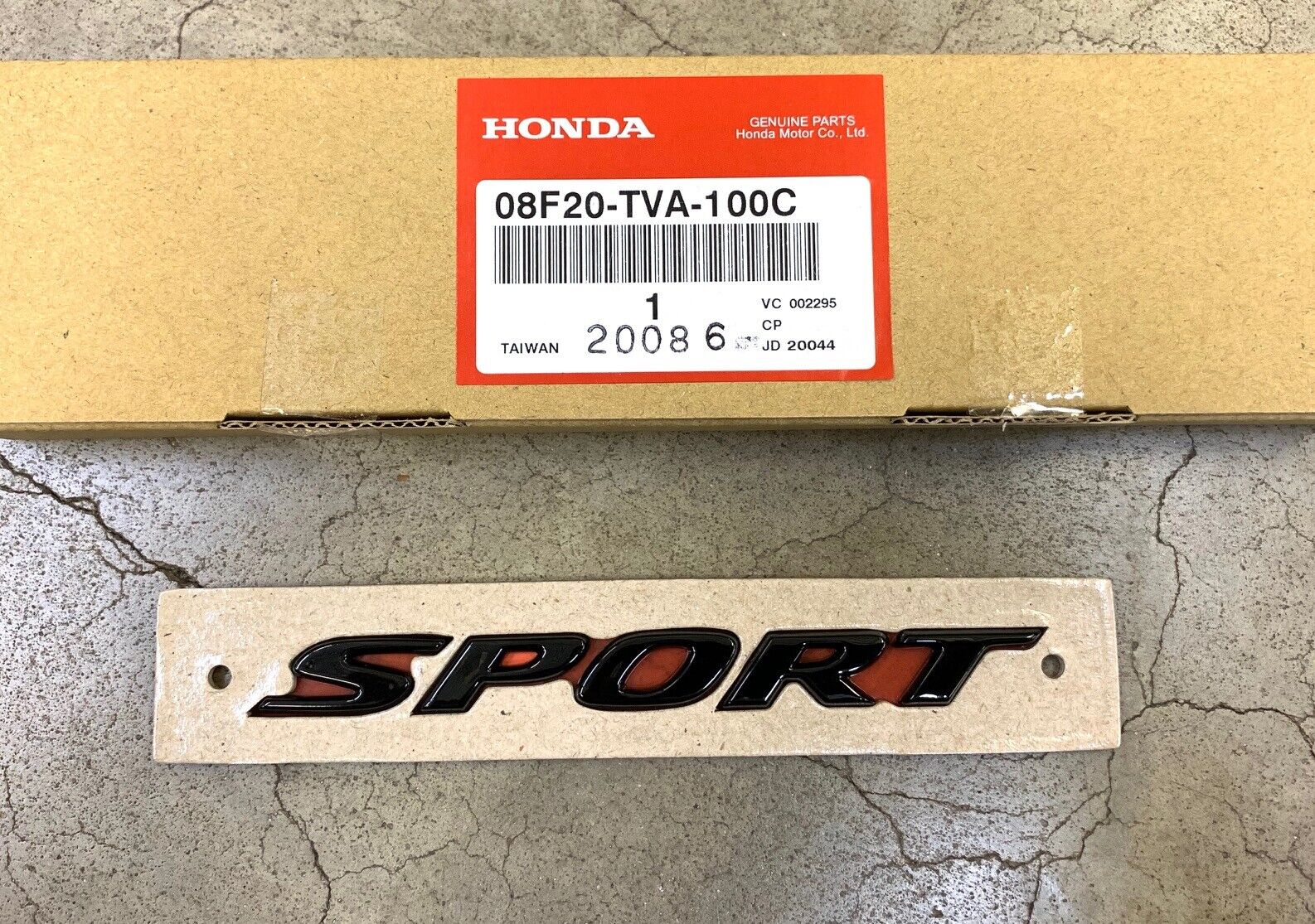 Genuine OEM Honda Gloss Black Rear Sport Emblem 2018-2022 08F20-TVA-100C