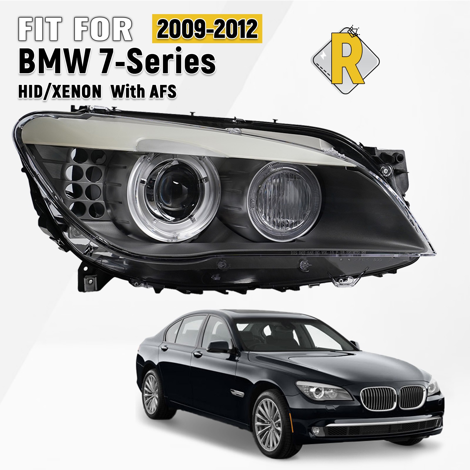 For 2009-2012 BMW 7 Series F01 F02 HID AFS Headlight 740i 750i Right Passenger For 2009-2012 BMW 7 Series F01 F02 HID AFS Headlight 740i 750i Right Passenger