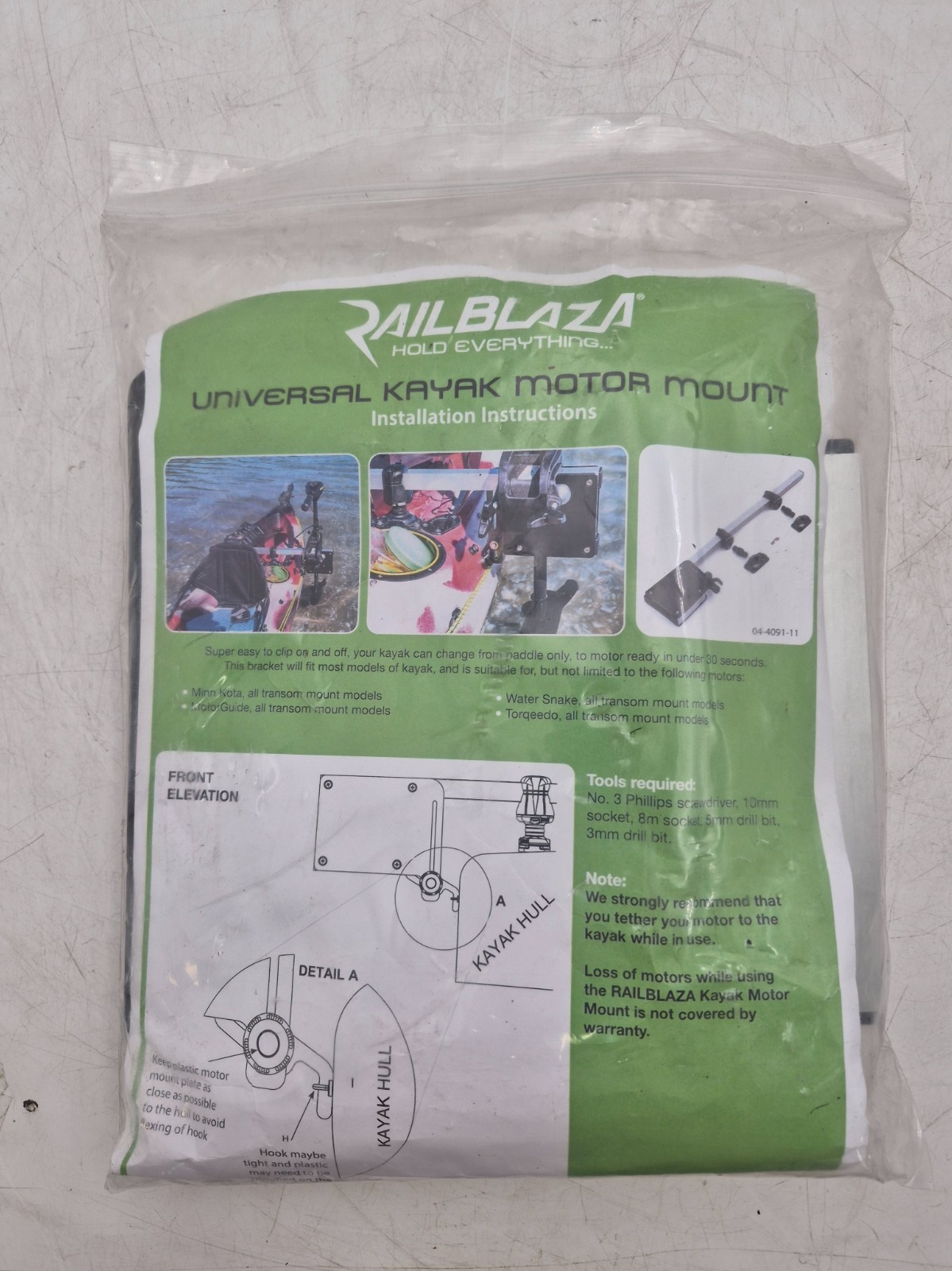 Railblaza 04 4091 11 Kayak Motor Mount Bracket Railblaza 04 4091 11 Kayak Motor Mount Bracket