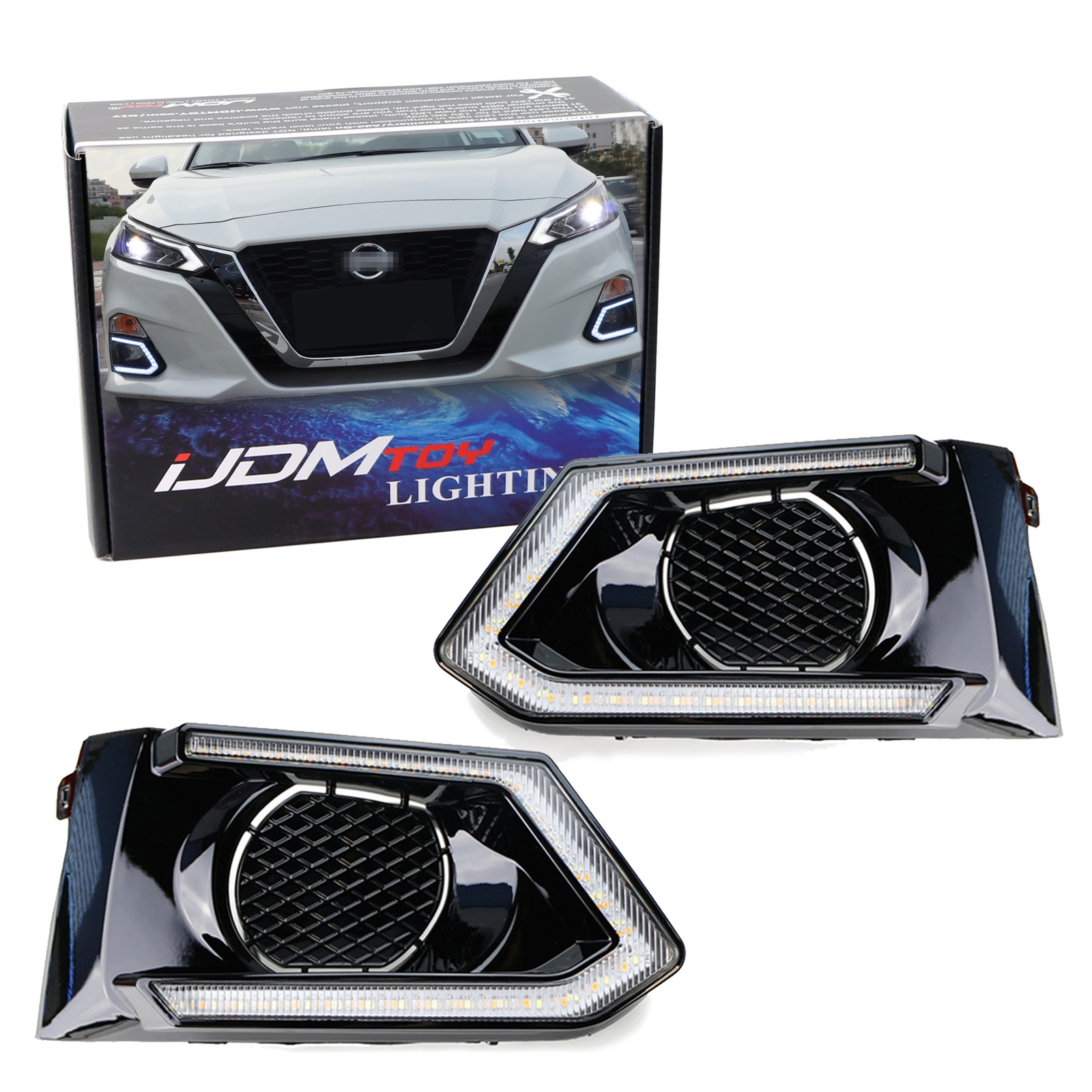 OE-Fit White/Amber Switchback LED Daytime Running Light Kit For 2019-2022 Altima
