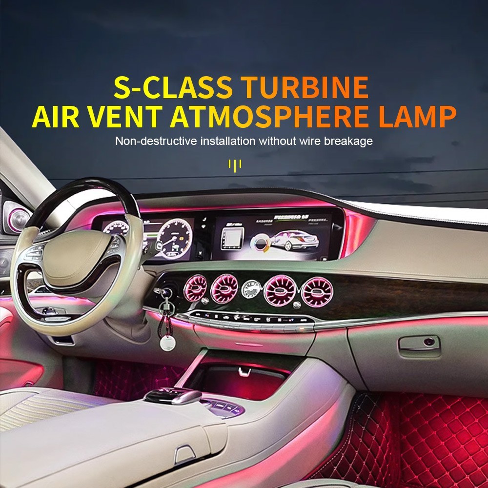 For Mercedes Benz S-Class W222 2014-2017 Air Vent 7 Colors AC Ambient Lights 8PC