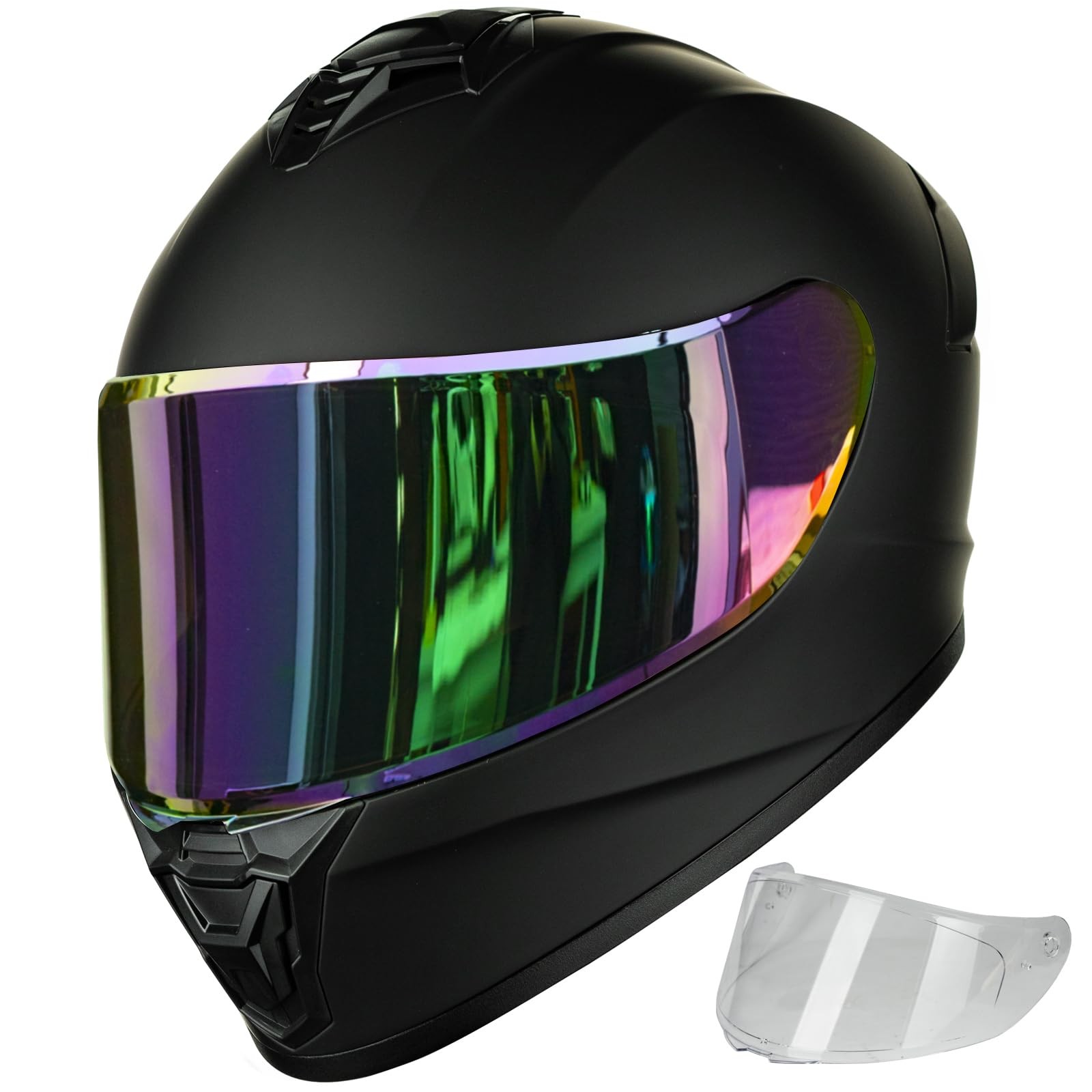 AUBOA Motorcycle Helmets for Adult Men Women, Full Face Large, Matte Black AUBOA Motorcycle Helmets for Adult Men Women, Full Face Large, Matte Black