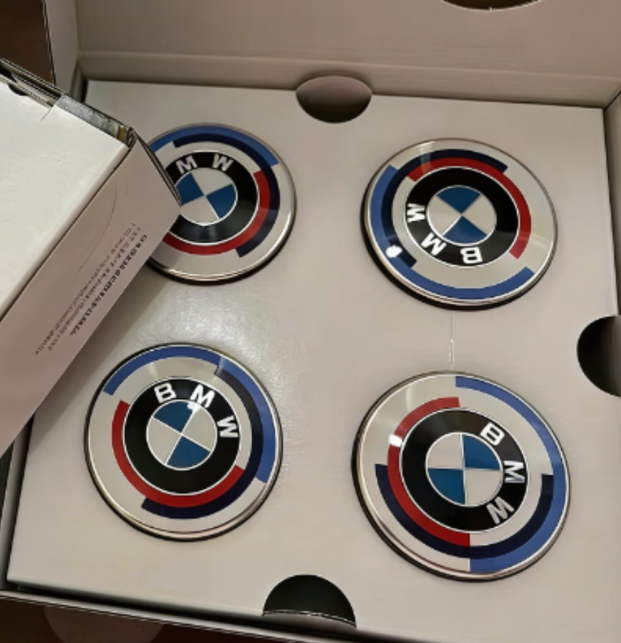 4PC- 50th Anniversary 68mm For BMW Wheel Center Hub Caps Badge Original Emblem/